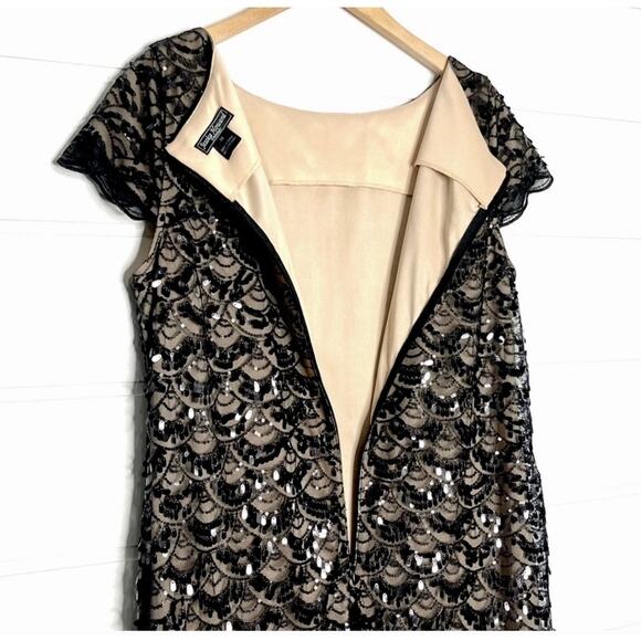 Jessica Howard Formal art deco scalloped sequins black size 6 - Picture 10 of 11